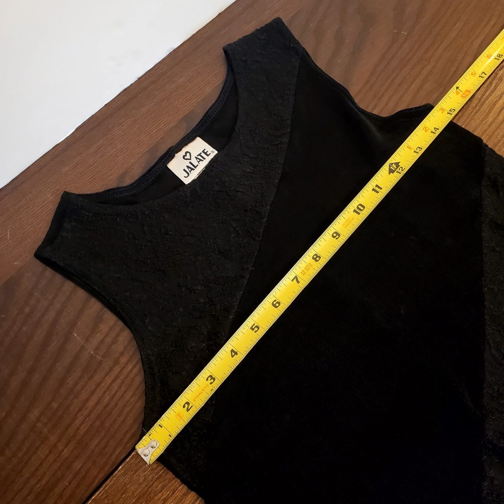Vintage 90s Jalate Blk Heavy Liquid Knit Dress Womens M Drapey, Fluid, Goth- USA - Picture 6 of 12